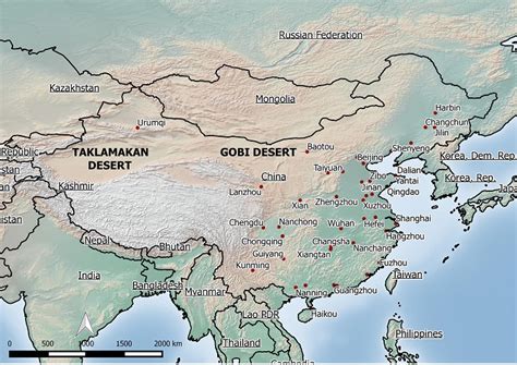 where are the deserts located in china